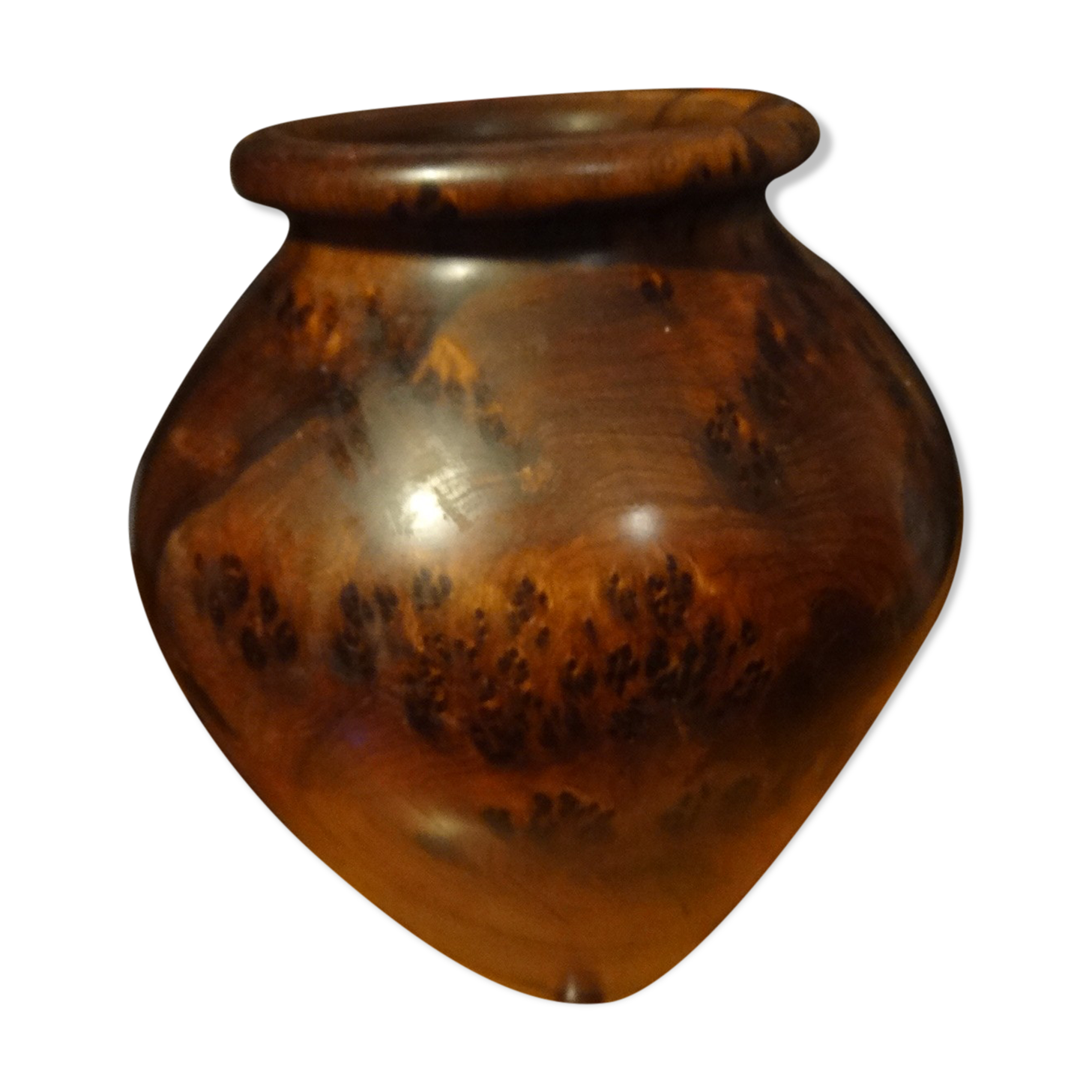 Turned wooden vase