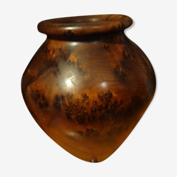 Turned wooden vase