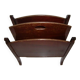 Mahogany magazine rack, 2 brown compartments