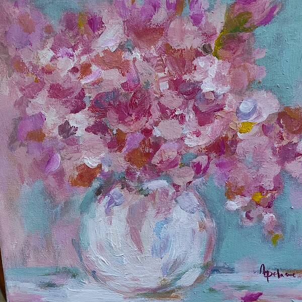 Tableau au bouquet Rose