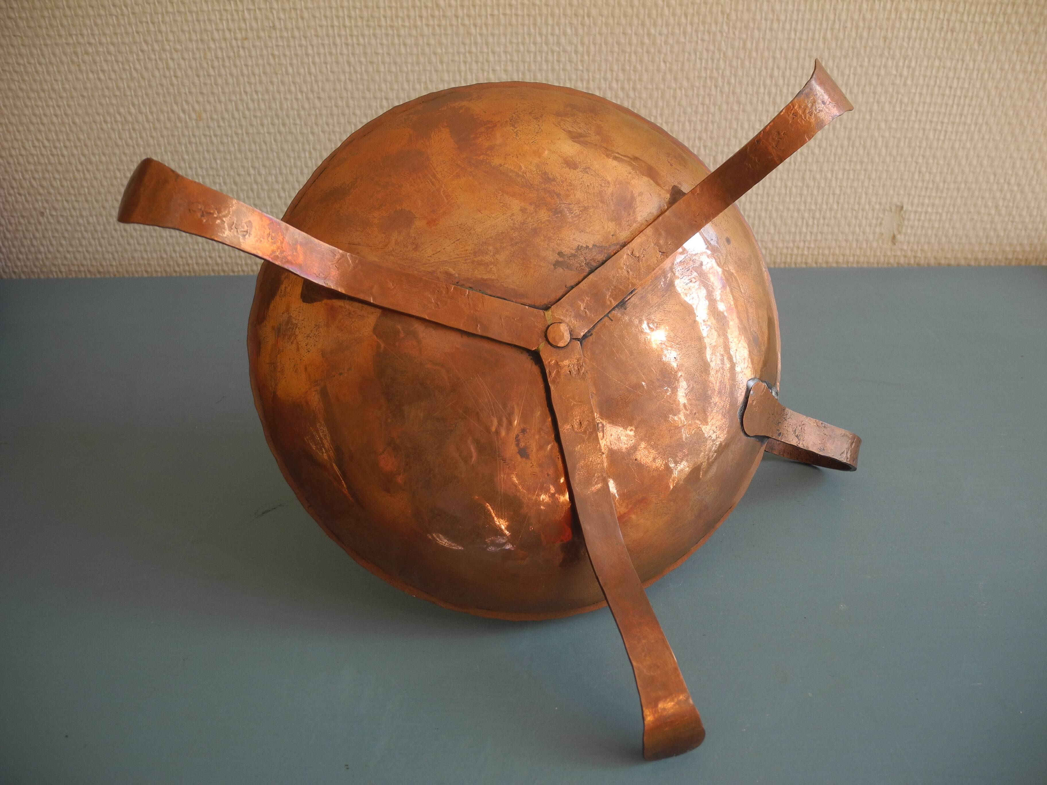 old pig tail rat cave copper candle holder