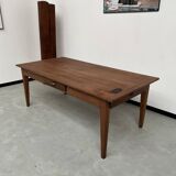 Teak farmhouse table with spindle legs