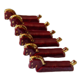 6 vintage ceramic knife holders Bordeaux and gold