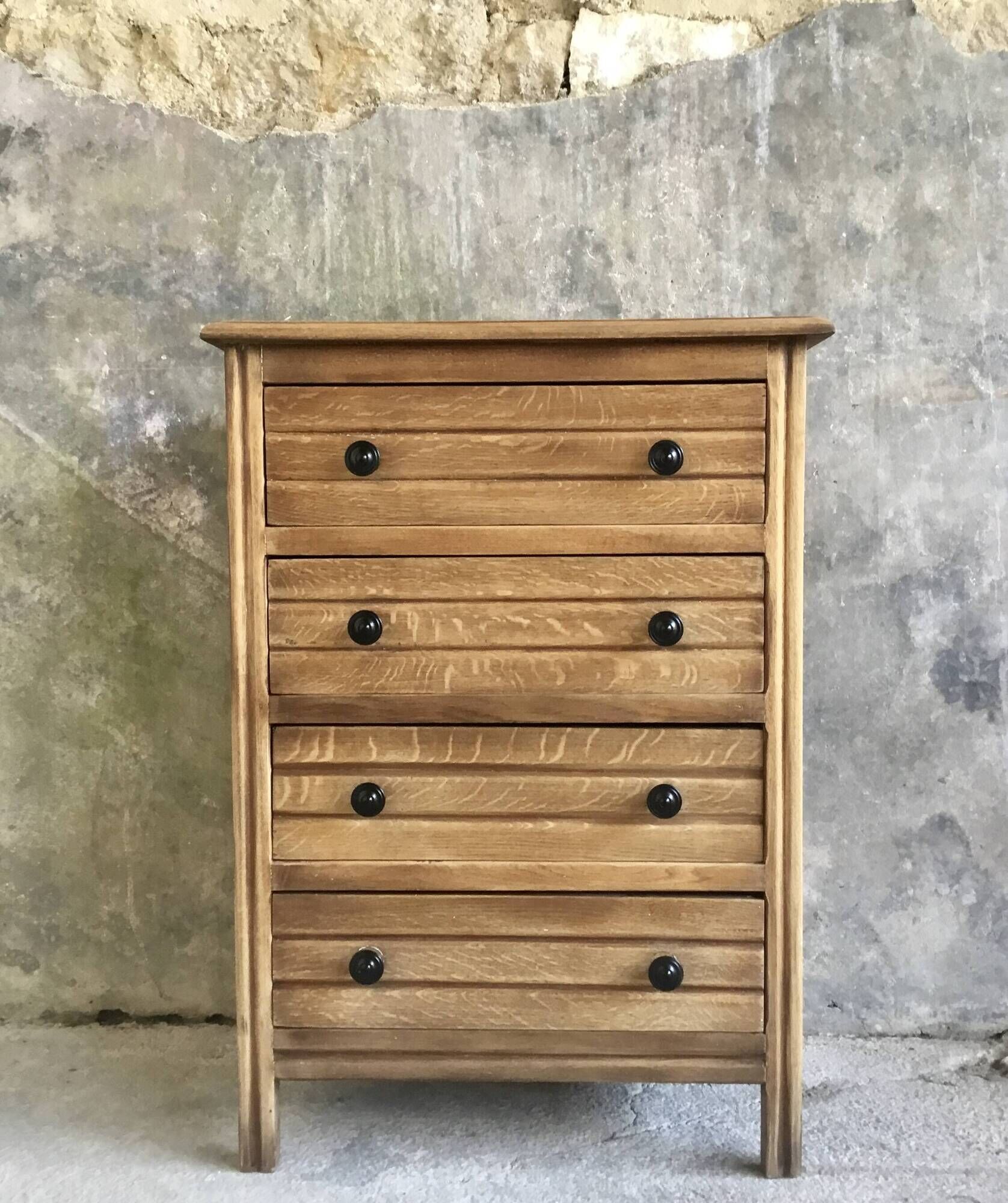 Meuble de metier ou chiffonnier en chêne - vintage - 1950