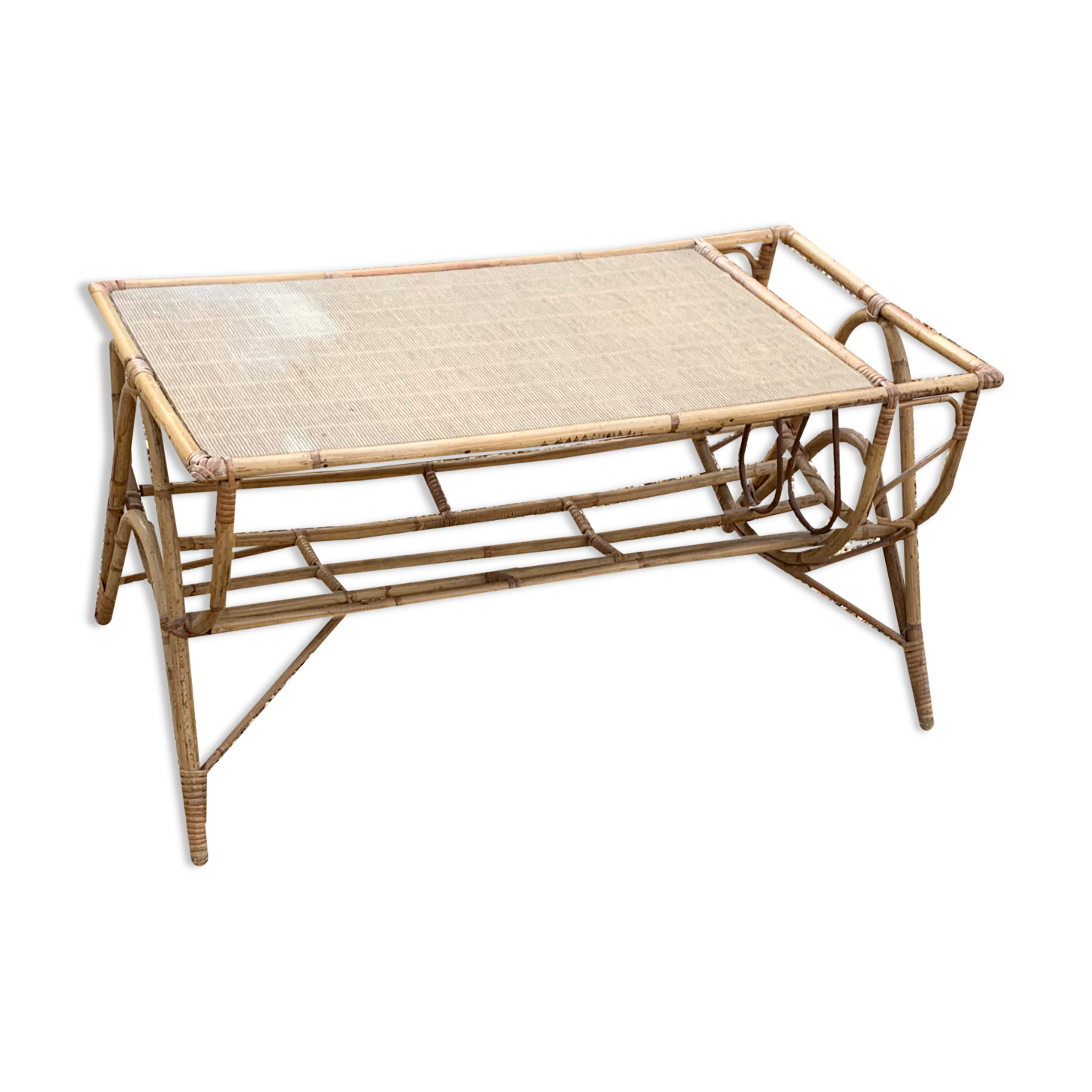 Rectangular coffee table door reviews in vintage rattan and wicker