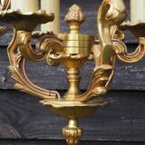 French Bronze Birdcage Chandelier: Louis XV Style 3-Branch Light