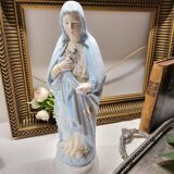 Antique Religious Biscuit Statuette Virgin Mary Sacred Heart