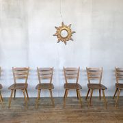 Series of 6 Scandinavian chairs or vintage wooden bistro