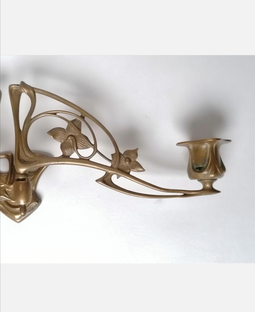 Pleyel art nouveau bronze candle holder