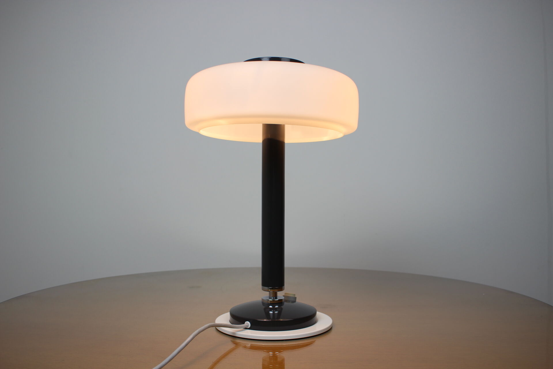 Mid-century rare black & white table lamp/ Napako, 1960's
