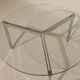 Table basse en verre et acier nickelé - Années 50/60