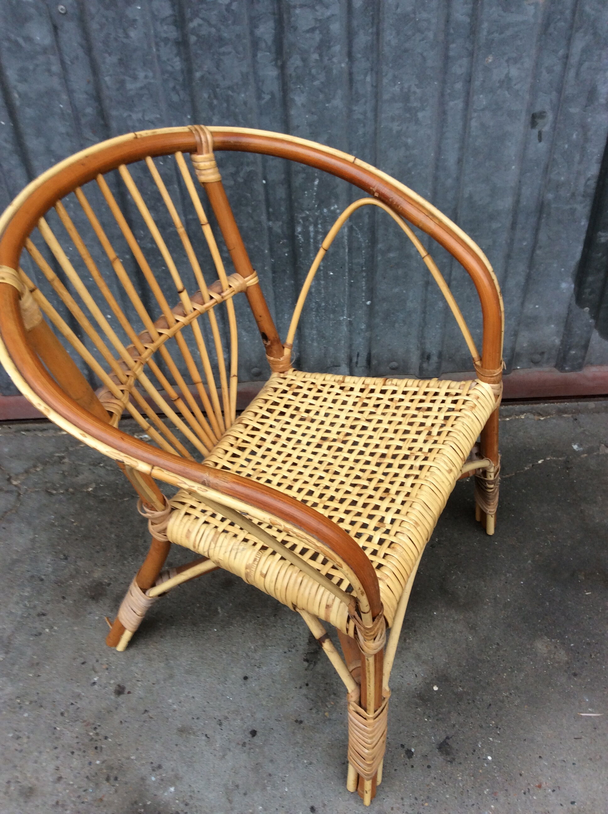 Child rattan chair from the 60s and 70s