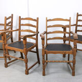Vintage Medieval Oak Chairs, set of 4