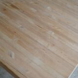 Square coffee table in solid pine with solid legs by Rainer Daumiller, mid-20th century brutalist style.