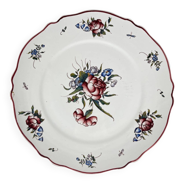 Hand-painted cake plate with rose motif, circa 1960/70