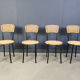 Wicker and metal dining chairs, 1980s - set of 4