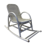 Rocking-chair en rotin blanc