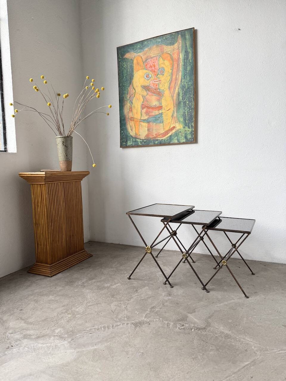Adnet 1950s nesting tables trio