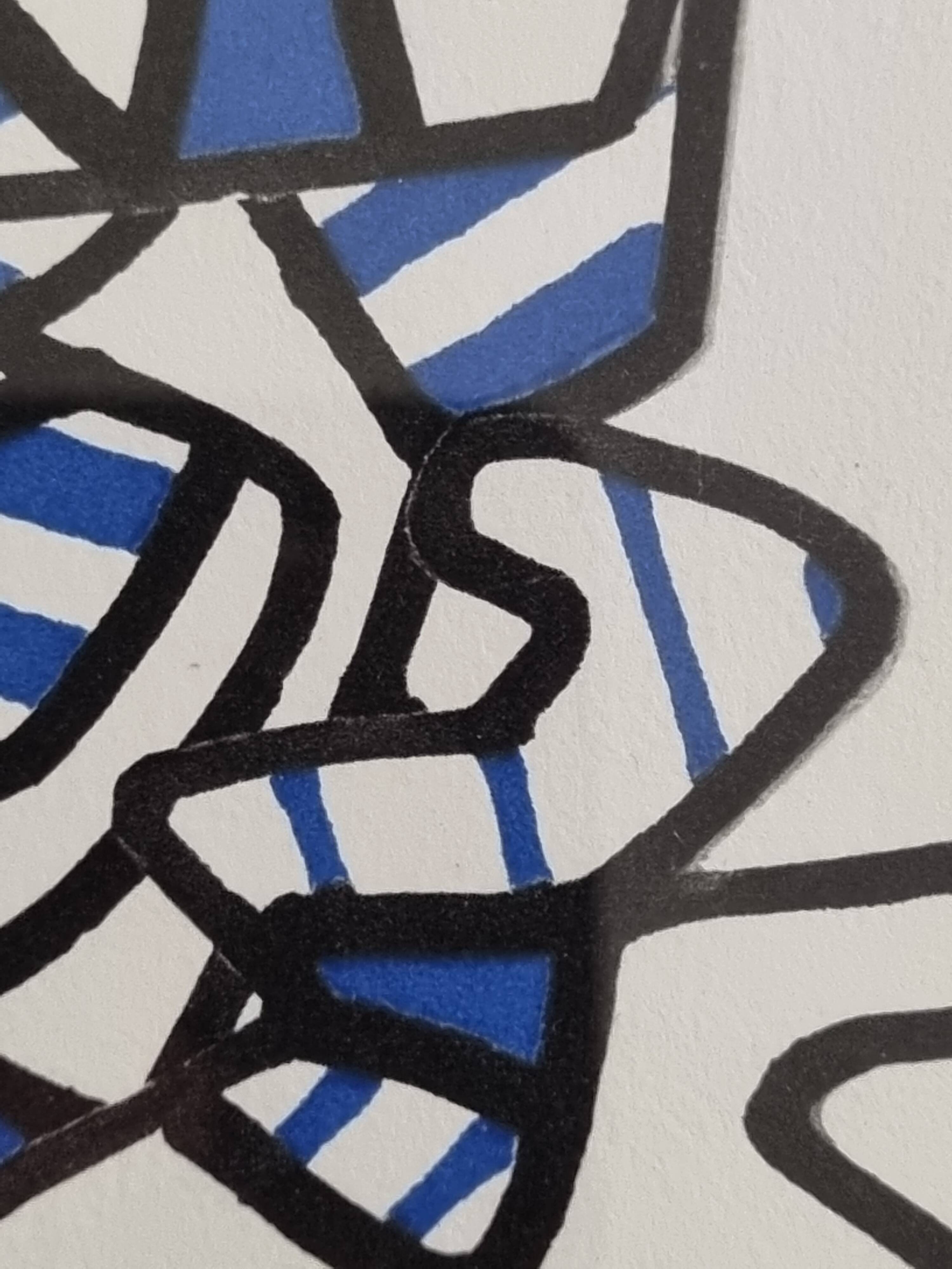 Screenprint after Jean Dubuffet framed under glass 41 cm by 31 cm