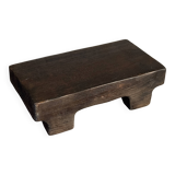 Small stool, black solid teak accent stool wabi-sabi L30 W8.5 H6.