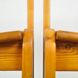 Brutalist pine dining chairs by Ate van Apeldoorn for Houtwerk Hattem, Netherlands 1970s