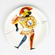 Assiette au guerrier antique — Roger Capron, Vallauris, vers 1955–1960