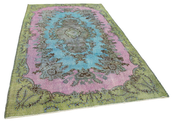 tapis oriental noué à la main années 1970 175 cm x 285 cm tapis turquoise