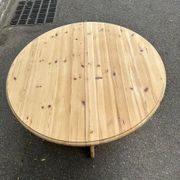 Table de repas ronde extensible en bois massif brut
