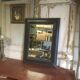 Beveled leather mirror 90x70