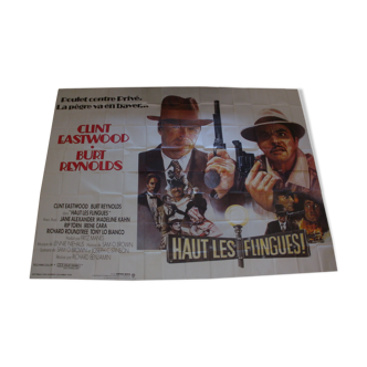 Affiche cinéma 4x3m Haut les flingues Clint Eastwood Burt Reynolds