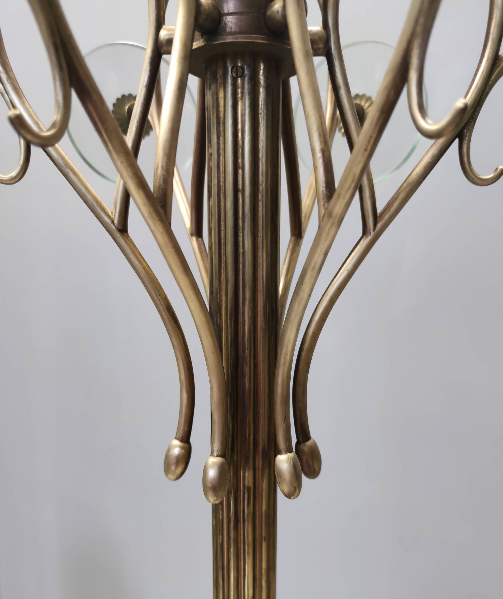 Brass and Glass Revolving Coat Rack, Italy