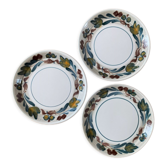 Set of 3 dessert plates M.B.F.A. Pornic