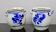 Pair of salt-glazed stoneware pots, gray and blue