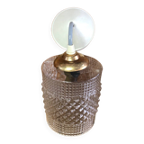 Old molded glass pendant lamp + vintage golden support