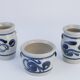 Vases en grès avec motif floral bleu cobalt de Westerwald, Allemagne, ensemble de 3