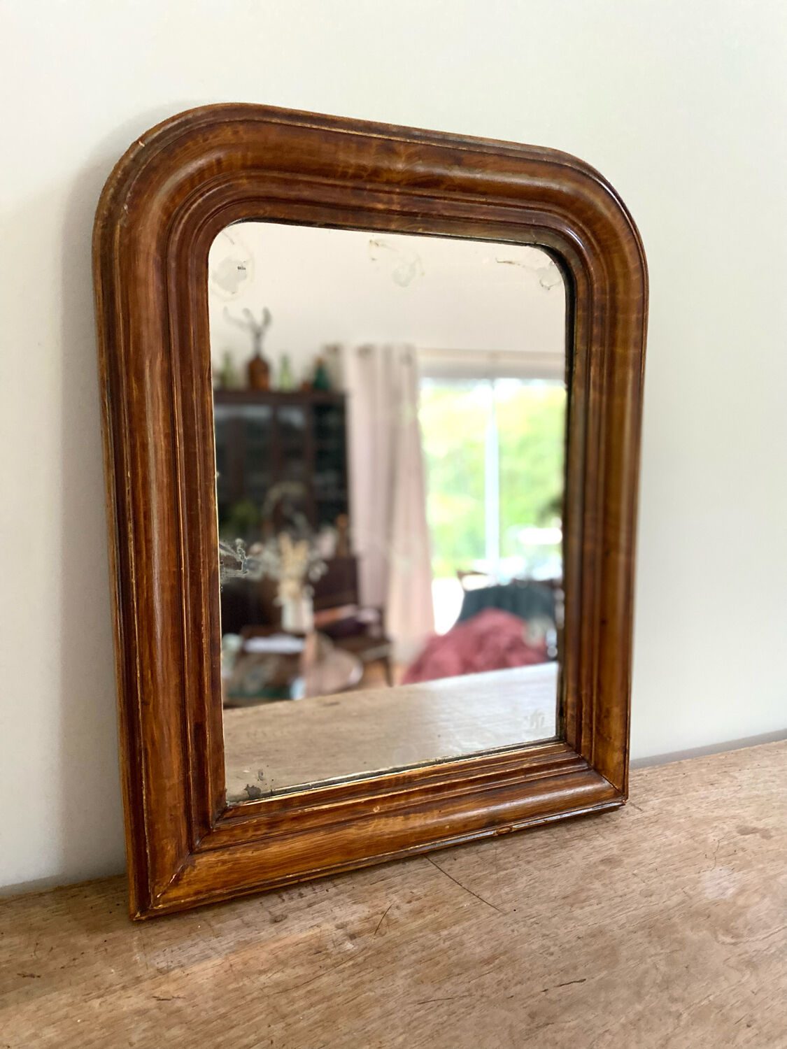 Antique Louis Philippe mirror with wooden plate