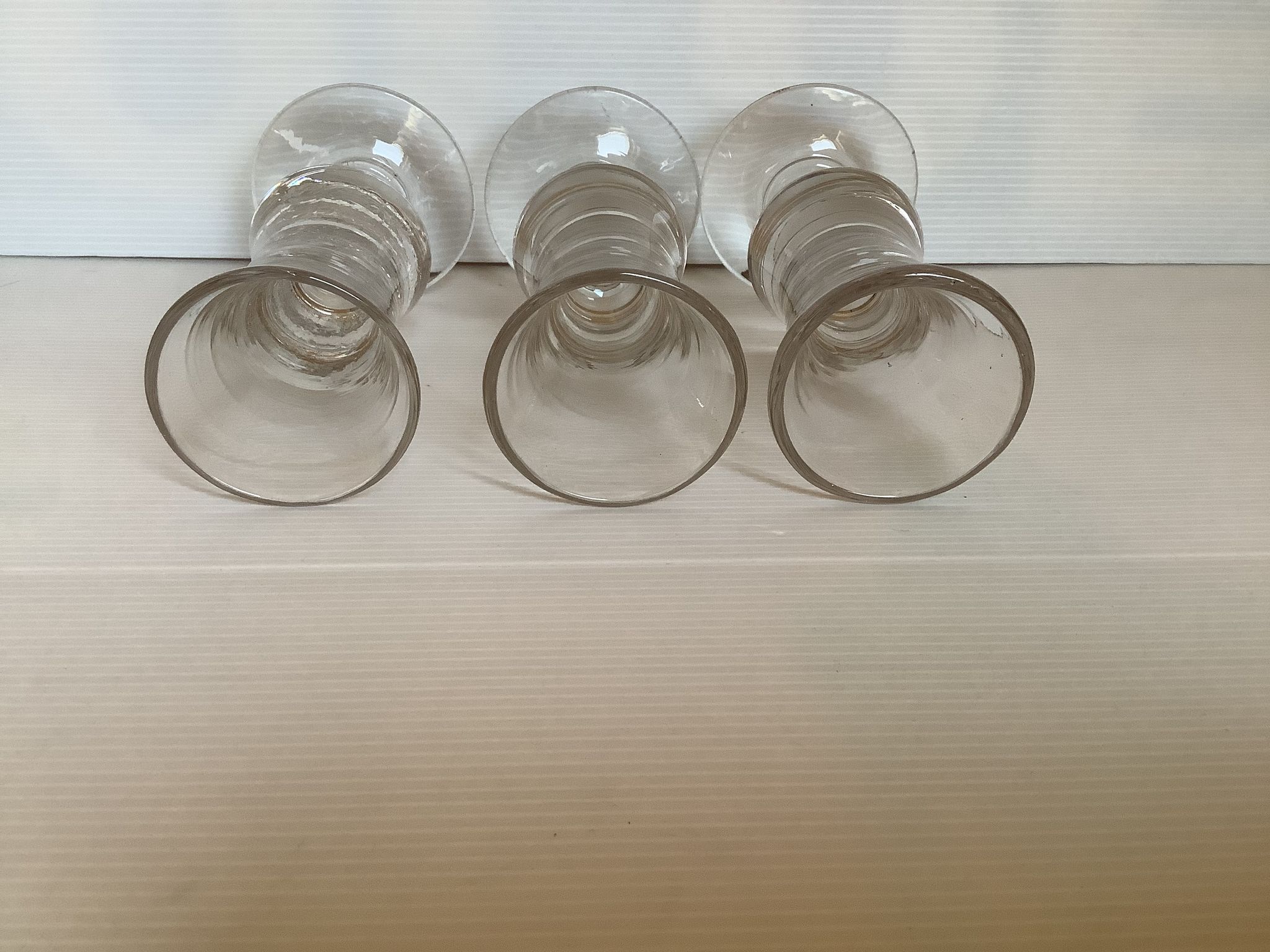 3 thick heavy bubble glasses