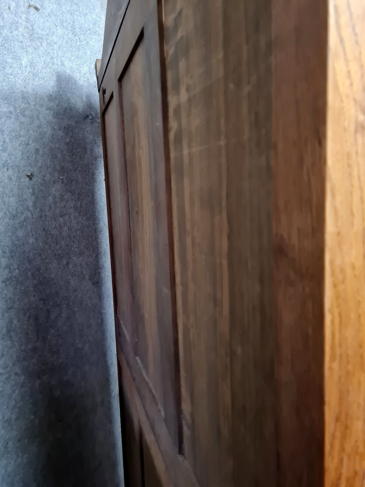 Louis XV style wardrobe with gendarme's hat in solid oak