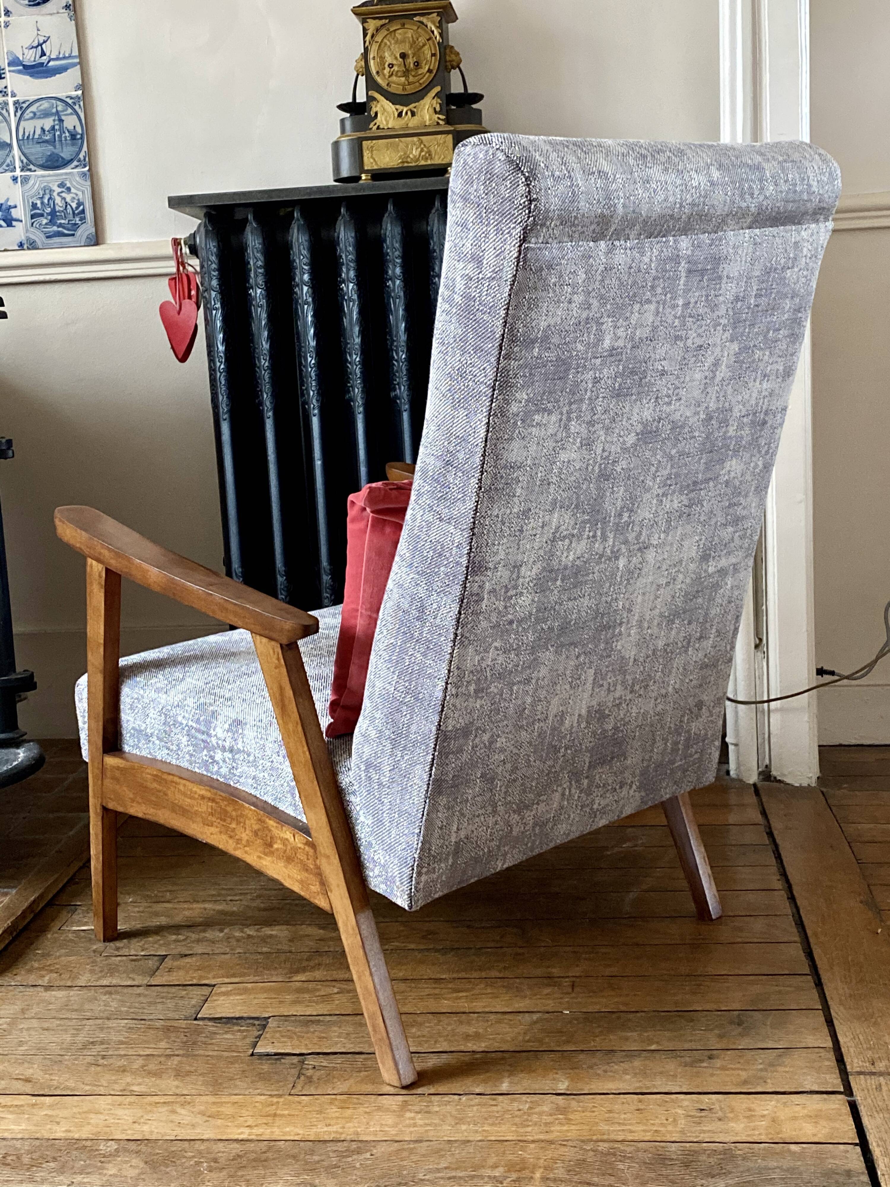 Pair of Scandinavian feet compasses armchairs