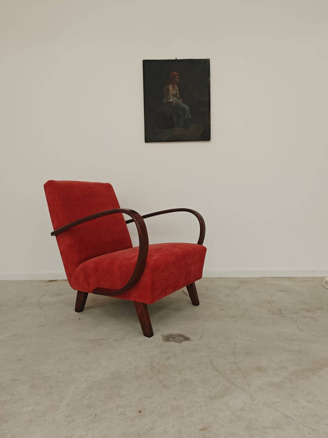 H410 Type C Powder Pink Armchair by Jindrich Halabala for Thonet 1930