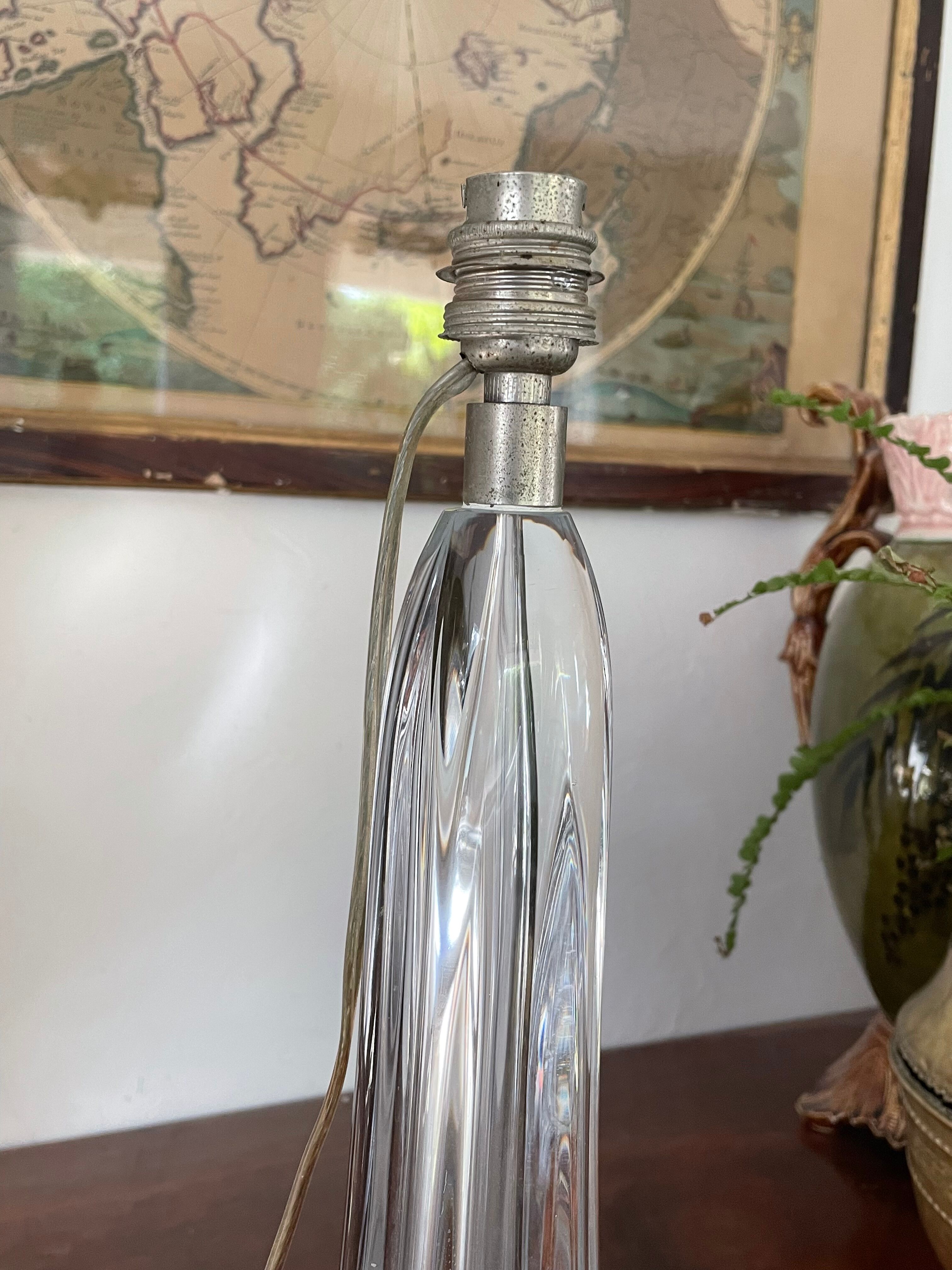 Pied de lampe en cristal 35cm