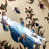 Decorative earthenware plate from Salins France, Moustiers decor, 25.5 cm