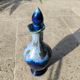 Vintage cobalt blue glazed ceramic carafe / jug – lid