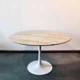 Travertine tulip table by Maurice Burke for Arkana, 1970s