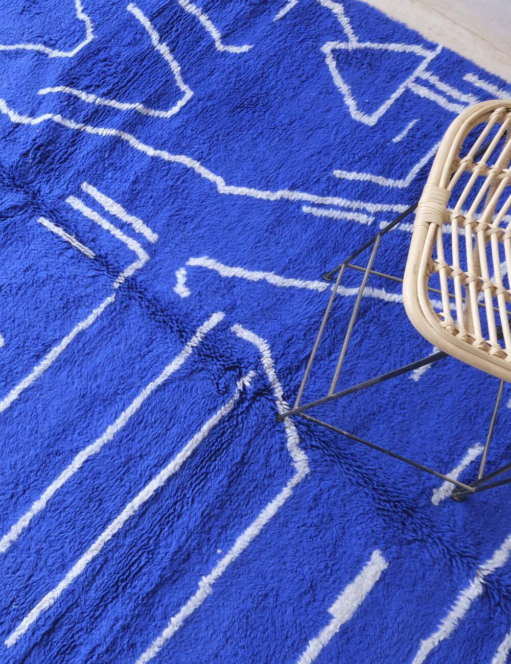 Tapis Bleu du Maroc - 303 x 246 cm