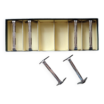 Set of 6 Ercuis modernist silver plated metal knife rests - 1960s/1970s