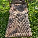 Transat chaise longue rotin