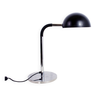 Lampe de bureau vintage en métal noir et chromé