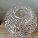 Vintage molded glass ball lamp globe faceted diamond portable suspension