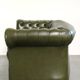 Green cow leather 2.5-seater Chesterfield sofa in English style